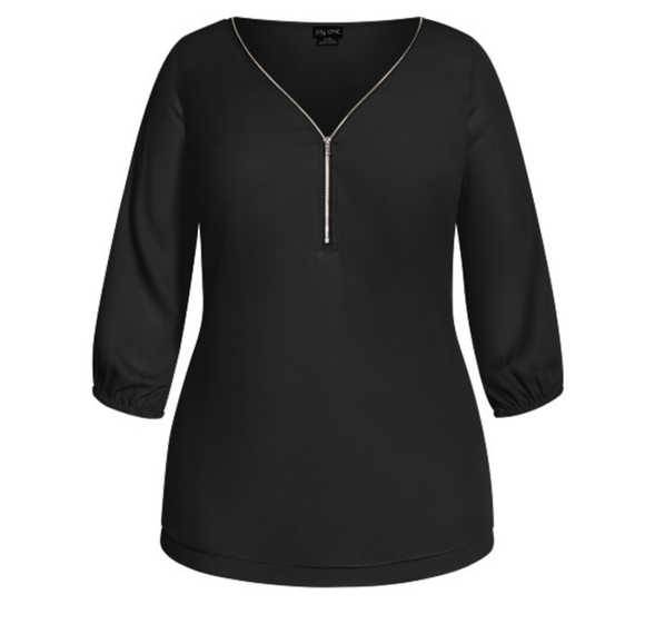 City Chic Plus Size Sexy Fling Elbow Sleeve Top - Picture 8 of 11